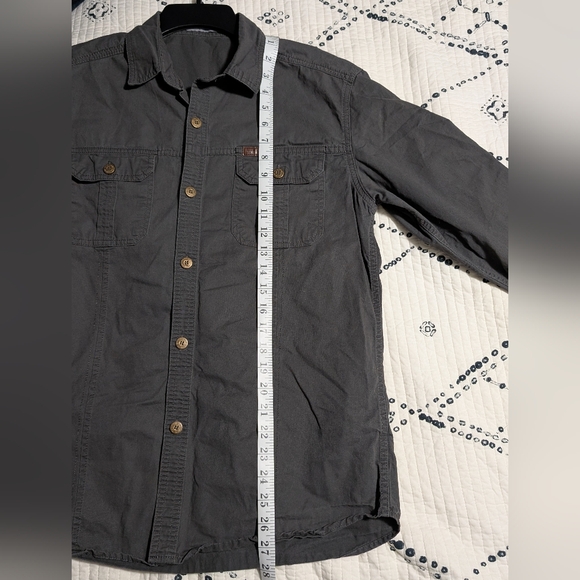 Polo Mano Men's Outdoors Utility Long Sleeve Grey Button Down Shirt Size Medium - Picture 4 of 12